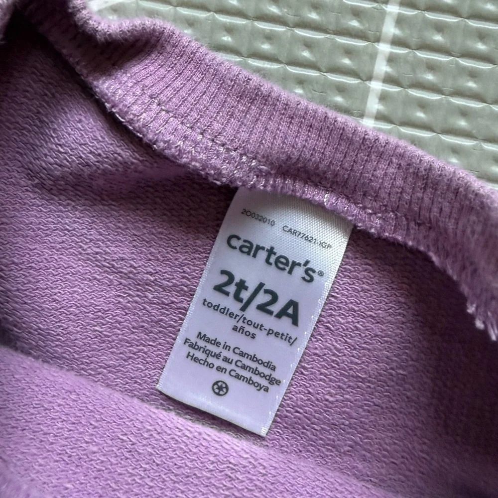 Carters|Baby girl/toddler outfit,white gauzy skirt & lilac ditsy floral top•••2T
